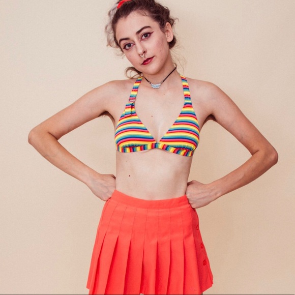 Serve Looks 90s Coral Tennis Skirt - Picture 2 of 4